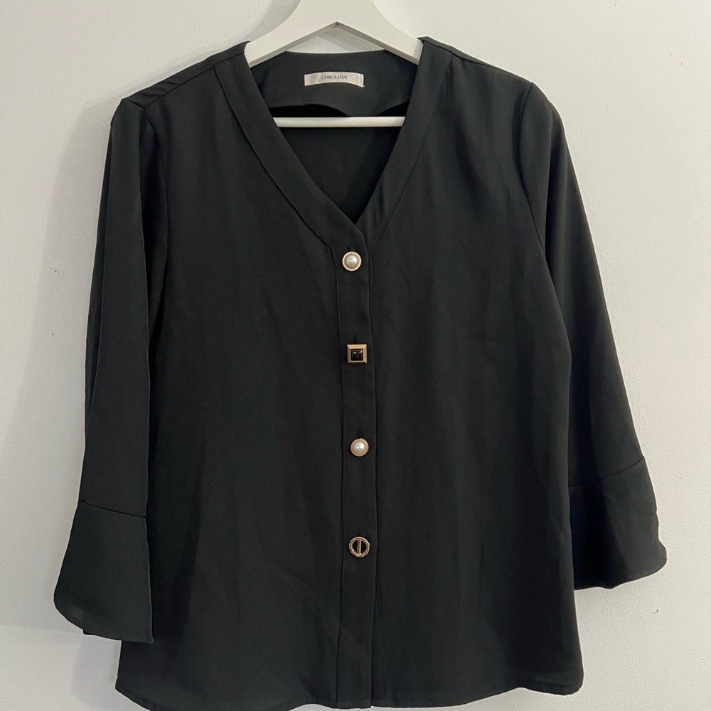 Black Button-Down Shirt